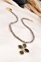 Labradorite Stone Clover Necklace - 3