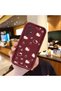 Samsung Galaxy A52/A52S Compatible Burgundy Color Cute Cat Cherry and Bow Pattern Silicone Case - 2