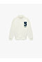 Half Zipper Detailed Mock Neck Ecru Boys' Sweatshirt 6Skb10284Tk