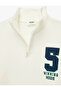 Half Zipper Detailed Mock Neck Ecru Boys' Sweatshirt 6Skb10284Tk - 3