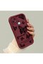 Realme C21 Burgundy Butterfly Silicone Case with Camera Protection, Shock Absorption, Comfortable Grip