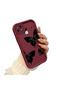 Realme C21 Burgundy Butterfly Silicone Case with Camera Protection, Shock Absorption, Comfortable Grip - 2