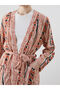 Peak New Season Shawl Collar Patterned Oversize Women's Kimono - 3