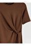Crew Neck Tie Dress - 6
