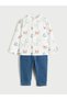 Two Mt Shop Quality Lcw Baby Ecru Long Sleeve Shirt and Pants Baby Boy Set