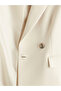 Beige Double-Breasted collar crepe women's blazer jacket - 7