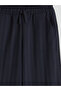 Lcw kids navy blue elastic waist striped girl's pants - 4