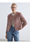 Nevavm Oval Collar Plaid Women's Tweed Jacket with a Difference - 2