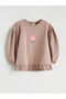 Alita City Farkıyla Lcw Baby Brown Oval Collar Baby Girl Sweatshirt and Leggings - 3