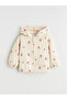 Two Mt Shop Quality Lcw Baby Beige 3 Thread Printed Baby Girl Zipper Sweatshirt
