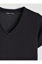 Black v-neck soft touch women's t-shirt - 6