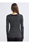 Artı-Store Women's Body with Crew Neck and Long Sleeves, Striped Pattern. High Pam - 4