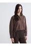Trendlucky Oversized Women's Shirt with Lace-Up Detail