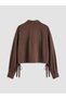 Trendlucky Oversized Women's Shirt with Lace-Up Detail - 7
