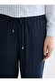 Lcwaikiki Classic Navy Blue Elastic Waist Women's Trousers - 3