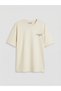 Giyçık Store Beige Crew Neck Los Angeles Boys' T-Shirt
