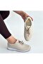 Finna Beige Leather Lace-Up Sneakers - 5