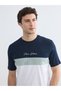 Lcwaikiki Classic Crew Neck Color Block Combed Cotton Men's T-Shirt