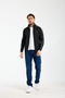 Men's Black Striped Detail Scuba Fabric Full Zip Sweatshirt - Tracksuit Top - 8