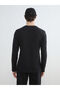 Black Crew Neck Long Sleeve Men's T-Shirt - 5