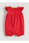 Lcw Baby Red Strawberry Patterned Baby Girl Jumpsuit and Hat - 3