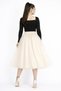 Ecru 3 Layers 65 cm Length Fluffy Tutu Women's Skirt Tulle Skirt Baby Shower/Party Skirt - 2