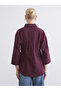 Plum Tie-Dye Textured Women's Muslin Shirt - 4