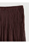 M&B Collection Brown Elastic Waist Chiffon Skirt - 7