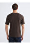 Brown Crew Neck Printed Combed Cotton Men's T-Shirt - 4