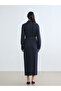 Navy Blue Belted Women's Shirt Dress - 4