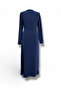 Navy Blue Front Tie Dress - Our Ebise Model - 2