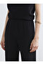 Black Textured Women's Trousers with Elastic Waist - 3