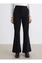 Create your style from uzg store black elastic waist Flared women's pants - 2