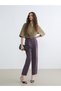 Plum Waist Belted Carrot Cut Women's Trousers