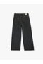 Wide Leg Black Women's Jean Trousers 6Sal40135Md - 5