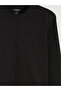 Black Crew Neck Long Sleeve Men's T-Shirt - 7