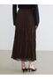 M&B Collection Brown Elastic Waist Chiffon Skirt - 5