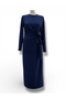 Navy Blue Front Tie Dress - Our Ebise Model
