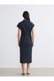 Shirt Collar Waist Seat Jean Dress - 4
