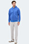 Majestic I Men's Zippered Hooded Pocket Indigo Sweatshirt - 6