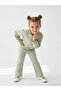 Green Flower Printed Girl's Soft Touch Sweatshirt and Sweatpants (S6) - 3