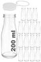 200 ml Transparent Milk, Buttermilk, Water, Lemonade Bottle 200 Cc Glass Bottle with Hanging Cap 15 Pieces