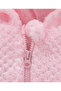 Solid Hooded Winter Jacket - Pink - 4