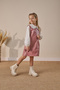 Girl's Baby Collared Shirt Leather Look Dress Powder - 2