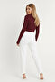 Women's Burgundy Ribbed Knit Short Jacket Ey1057 - 4