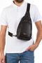 Unisex Leather Crossbody Bag Chest Bag Dual-Sided Shoulder Bag Headphone Jack Bodybag Casual - 6