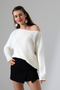 Women's Oversized Casual Comfortable Fit Boat Neck Knitwear Sweater - 3