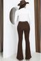 Women's Brown Stylish Belted Trousers - 4