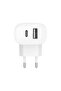 BoostCharge USB-C Duvar Şarjı 37W USB-C 25W USB-C Port ve 12W USB-A Port Beyaz