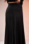 Plus Size Women's Long Pleated Skirt Black - 7